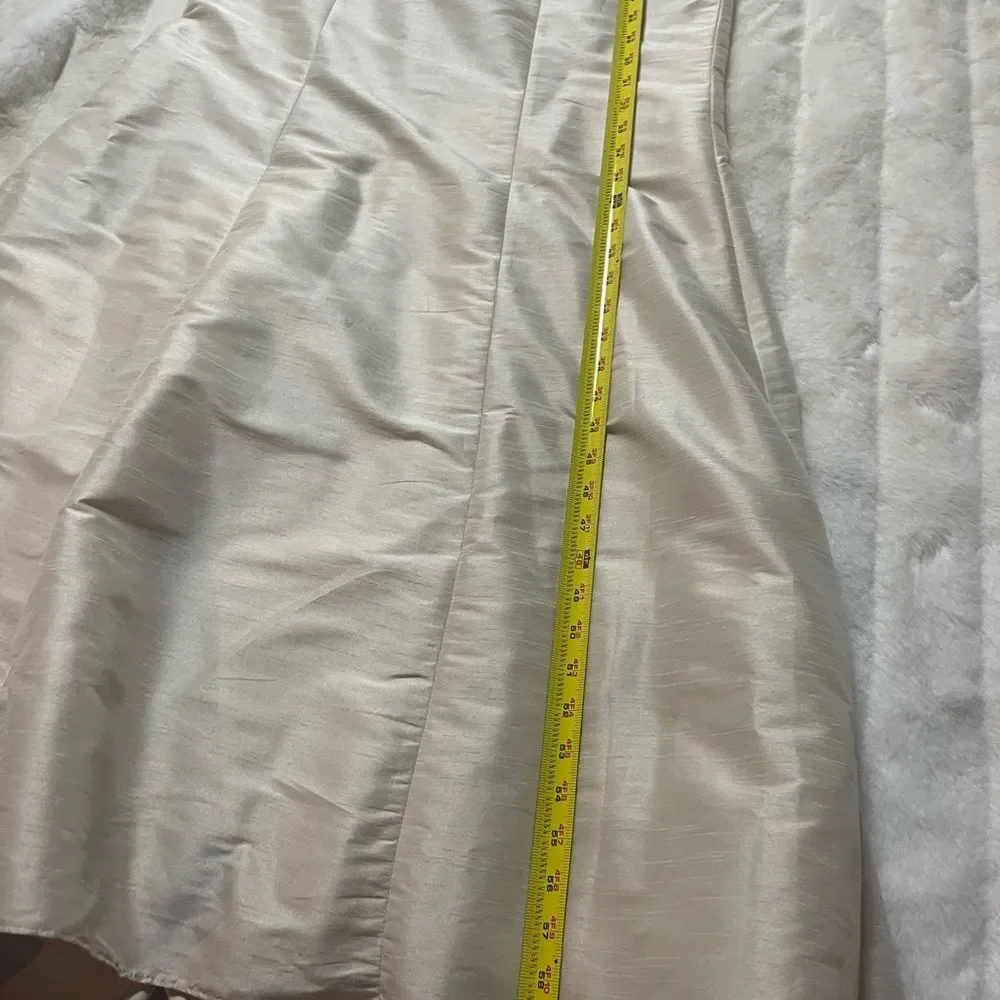 NWT ALFRED SUNG champagne Maxi Dress Jewel Neck bow accent Open-Back  SZ10 - Picture 15 of 16